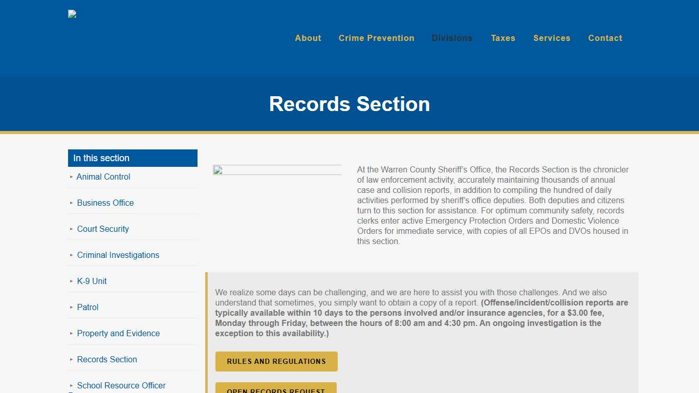 Warren County, KY Sheriff's Office - Records Section